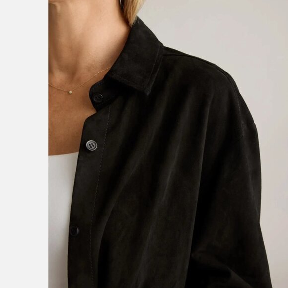 🖤 Quince Suede Overshirt Button Down – Size Small (Sold Out!) - Picture 3 of 8